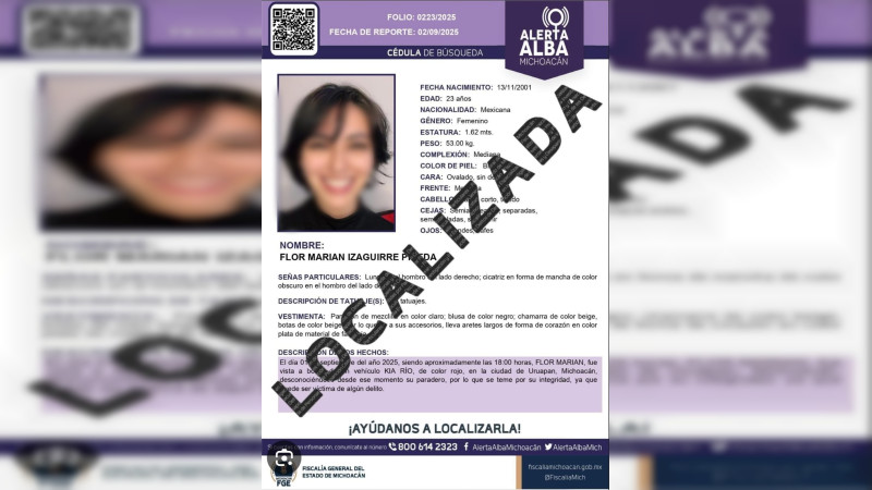 Fallece la influencer Marian Izaguirre, desaparecida en Uruapan y hallada en Morelia, Michoacán; sus órganos fueron donados tras declararse muerte cerebral