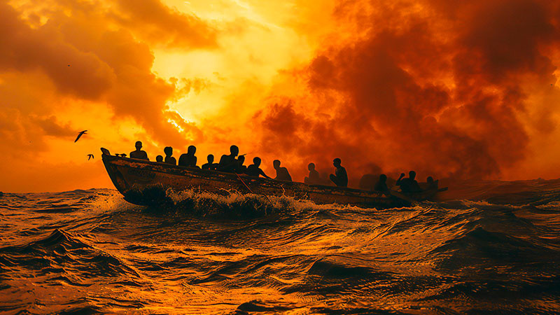 Se incendia barco que transportaba a refugiados de Sudán con dirección a Italia; el saldo es de al menos 50 personas fallecidas