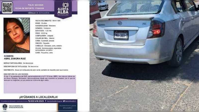 Buscan localizar a maestra de preescolar de Acámbaro, Guanajuato, desaparecida en Michoacán