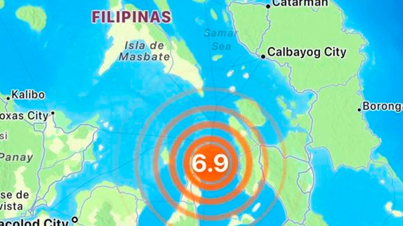 Sismo de magnitud 6.9 sacude Filipinas; activan alerta de tsunami