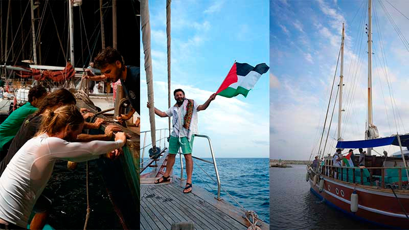 Buques israelíes rodean a flotilla Sumud que lleva ayuda humanitaria a Gaza; activistas serán expulsados