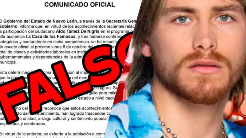 Desmiente Gobierno de Nuevo León suspensión de clases por triunfo de Aldo de Nigris en La Casa de Los Famosos México 2025; no es motivo de fiesta estatal