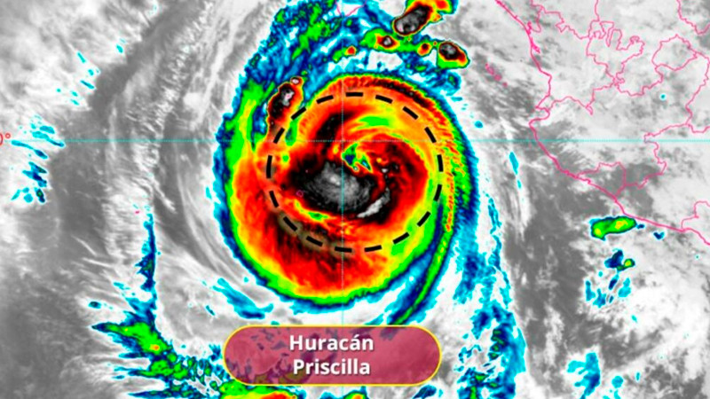 'Priscilla' se intensifica a categoría 2 y avanza por el Pacífico mexicano