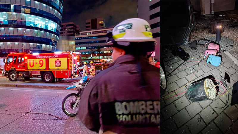 Explota automóvil en zona comercial de Guayaquil, Ecuador; hay un fallecido