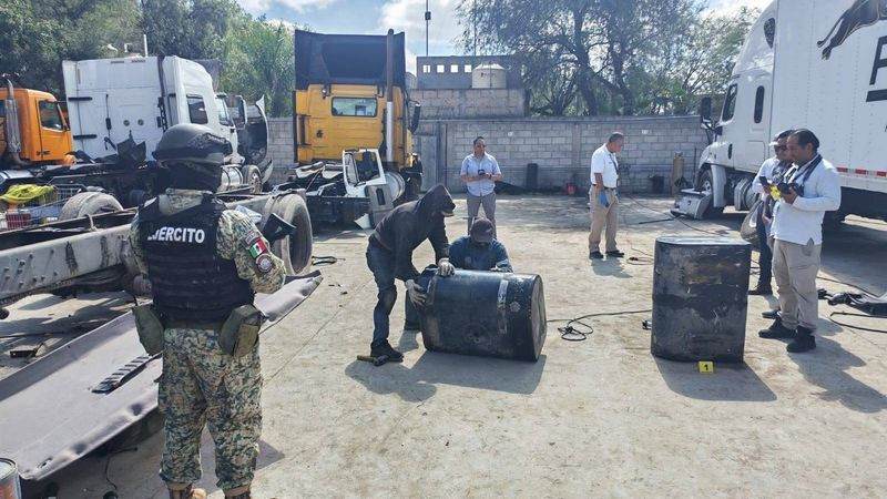 Aseguran 16 MDP en sustancia ilícita en cateo en San Juan del Río, Querétaro