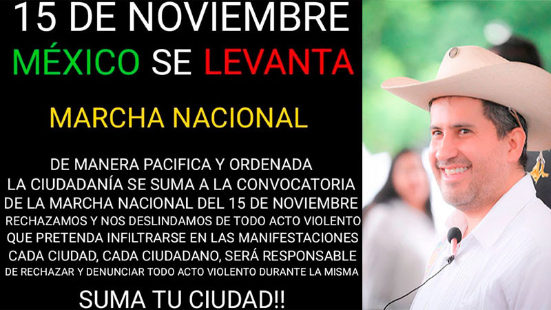 Alistan mega marcha simultánea en todo el país el próximo 15 de noviembre para exigir justicia por Carlos Manzo; pedirán revocación de mandato de Sheinbaum 