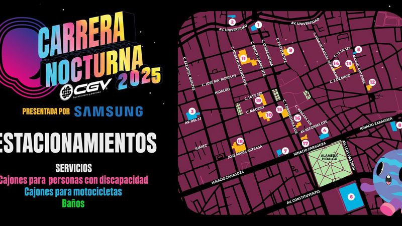Se habilitarán más de 2 mil 400 cajones de estacionamiento para la Carrera Nocturna de Querétaro