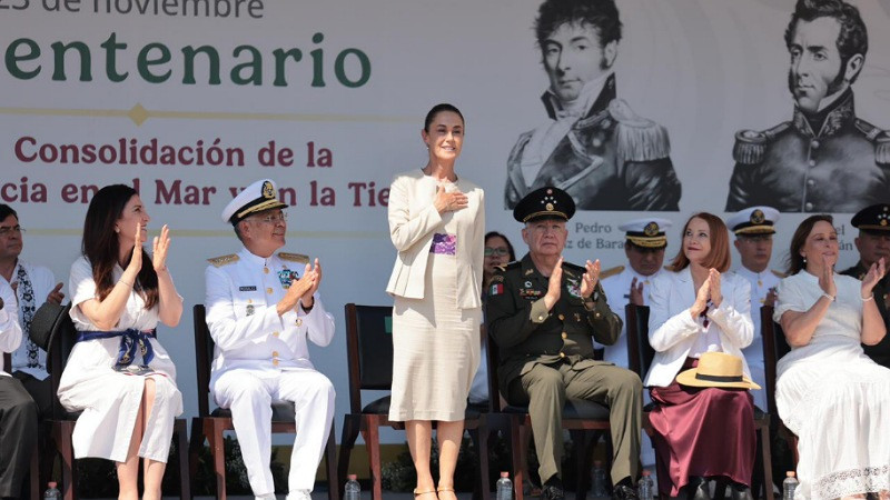 Claudia Sheinbaum llama a defender la soberanía de México a 200 años de la Independencia en la Mar