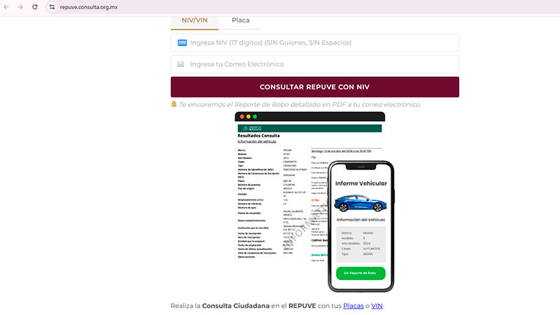 REPUVE presenta intermitencias temporales por trabajos de mantenimiento