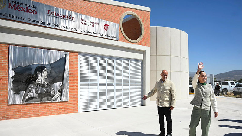 Inaugura Claudia Sheinbaum un nuevo plantel de Bachillerato Tecnológico en León, Guanajuato 