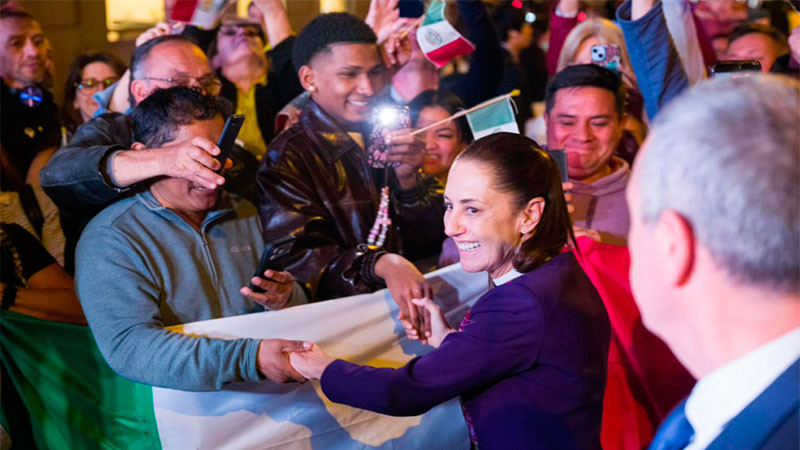Arriba Claudia Sheinbaum a España; participará en la Cumbre en Defensa de la Democracia