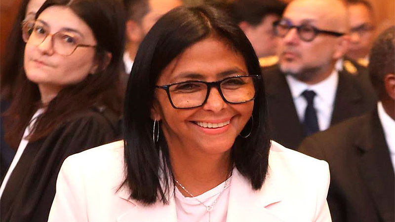 Rechaza Delcy Rodríguez las declaraciones de Donald Trump sobre la posibilidad de convertir a Venezuela en el 